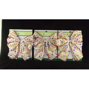 Colorful Snowflakes 6 Loop Decorative Holiday Bows, Includes 3 Bows, 8 