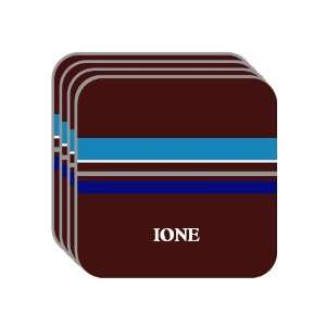 Personal Name Gift   IONE Set of 4 Mini Mousepad Coasters (blue 