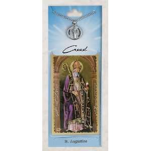  Prayer Card with Pewter Medal St. Augustine Jewelry