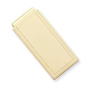Gold plated Engraved Edge Plain Hinged Money Clip   JewelryWeb