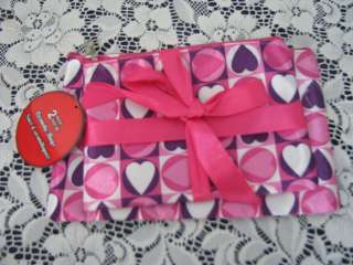 New, 2 Pk Cosmetic bags, Pink/Purple,Hearts cute  