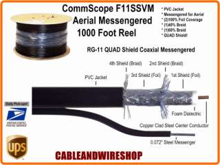 1000 ft RG 11 Coaxial Cable Aerial Coax Bulk RG11 1000  