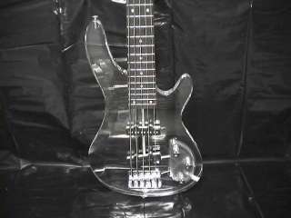 Deluxe 5 String Clear Body Lucite Electric Bass Guitar  