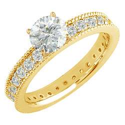 14k Yellow Gold 3ct TDW Diamond Eternity Engagement Ring (H, I1 