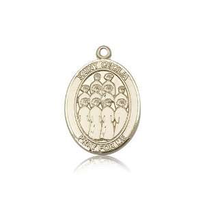  14kt Gold St. Saint Cecilia / Choir Medal 1 x 3/4 Inches 