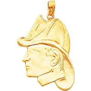  14K Gold Firefighter Silhouette Charm Jewelry