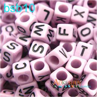 6MM MIXED VARIOUS ACRYLIC LOOSE ALPHABET LETTER BEADS  