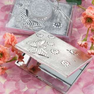 Elegant Reflections Collection Butterfly Design Mirror Compact Wedding 