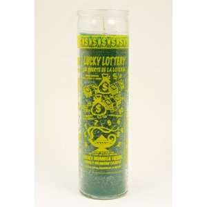 Religious Candles 8 Inches Loteria Green 