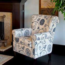 Floral Grey Accent Club Chair  