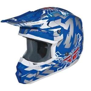 Fly Racing Kinetic Electric Helmet , Size XL, Color Blue/Silver XF73 
