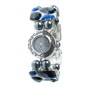     Magnetic Hematite Blue Square Ladies Bracelet Watch
