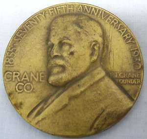   1930 Advertising Coin Medal Crane Co Chicago 75th Anniversary  
