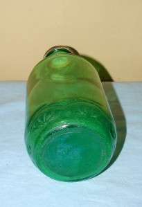 Antique Vintage Green Glass Water Juice Bottle  