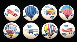 HOT AIR BALLOONS/VINTAGE AIRPLANES Drawer KNOBS  
