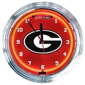 Georgia Bulldogs Retro Diner Neon Clock 