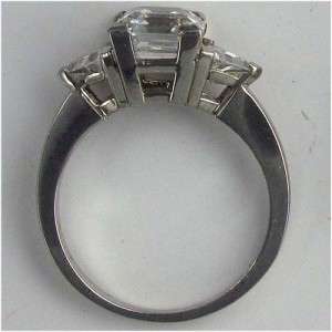 R00015 14K gold 2ct asscher/triangle CZ 3 stone ring  