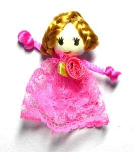 18x Little Girl Doll Blonde Hair Organza Applique B0693  