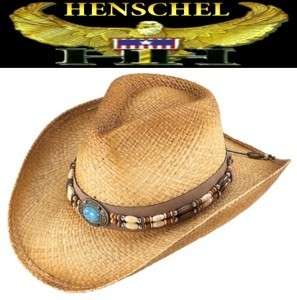 NEW Henschel Hats Raffia Straw WALKER Shapeable Beach Western Cowboy 
