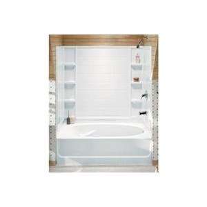  Ensemle 53 In. White Tile Bath/Shower Wall Set
