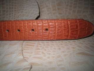 Embossed Alligator Cognac Brown Belts  