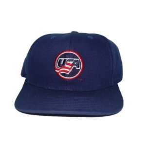 New Vintage Swoosh Nike USA Cotton Sports Hat   Navy Blue  
