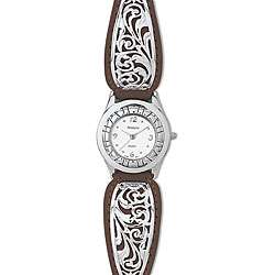 Avalon Western Womens Silver and Brown Watch  