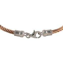 Maddy Emerson Couture 14k Rose Gold over Steel Diamond Cable Bracelet