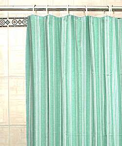 Mint Striped Shower Curtain  
