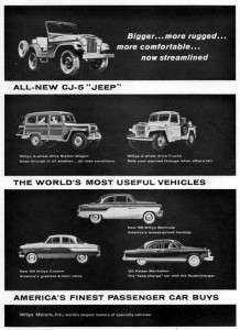 1955 Jeep CJ 5 & Truck Willys Bermuda & Kaiser Ad  
