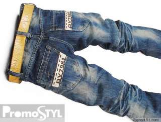 brand new mens straight leg cotton jeans blue  