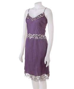 TO THE MAX by BCBG Chiffon Slip Sequin Dress  