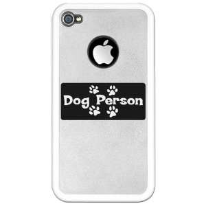   iPhone 4 or 4S Clear Case White Dog Person 