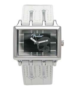 Fender Womens Silver Skull Dial White Strap Watch  