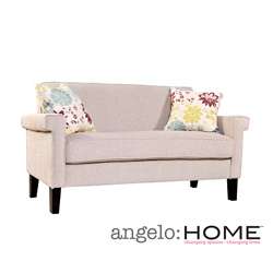 angeloHOME Ennis Cream Chenille Sofa with Spring Sandstone Beige and 