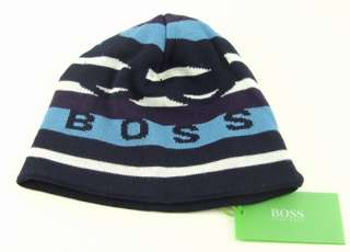 HUGO BOSS Green Label Navy Blue White Knit Ciny 1 Hat One size Knitted 