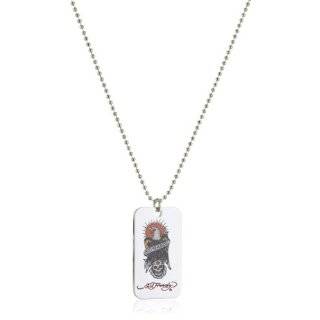 Ed Hardy Ghost Mens Base Metal Color Dog Tag With Logo 24 Jewelry 