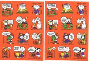 Sheets Snoopy Peanuts VINTAGE 80s HALLOWEEN Stickers  