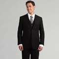Adolfo Mens Black 3 piece Vested Suit