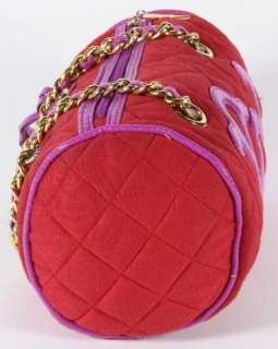 Betseyville Betsey Johnson Red Poly/Cotton Mini Duffel Handbag 