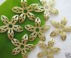 Filigrees Brass Metal Flower Findings, Bead Cap without Plated (CF009)