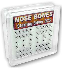 Black PVD Plated Sterling Silver Nose Bone (Case of 52)   