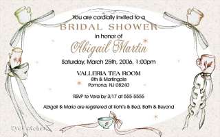 Elegant Wedding Bridal Shower Tea Cup Invitations  