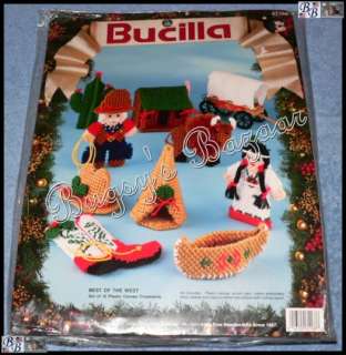 Bucilla BEST OF THE WEST Ornaments Plastic Canvas Christmas Kit 