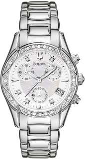 96R134 Bulova Ladies Watch Dress Diamonds Chronograph  