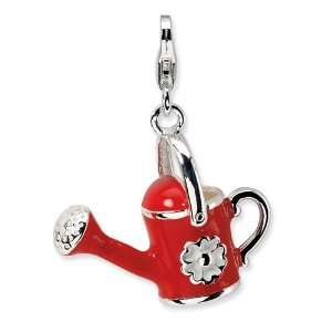  Amore La Vita Sterling Silver 3 D Watering Can Charm with 