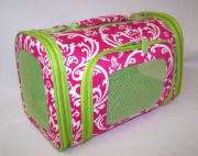 NWT Small Lime Damask Tote Cat Dog Puppy Pet Carrier  