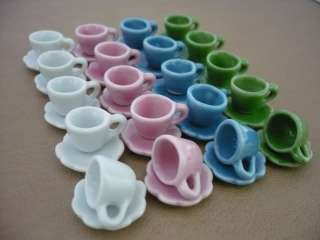   Colorful Coffee cup/Scalloped Dollhouse Miniatures Ceramic Supply Food
