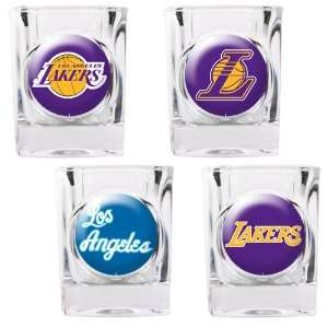  Sports NBA LAKERS 4pc Square Shot Glass Set (Individual 