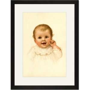  Black Framed/Matted Print 17x23, Baby Face